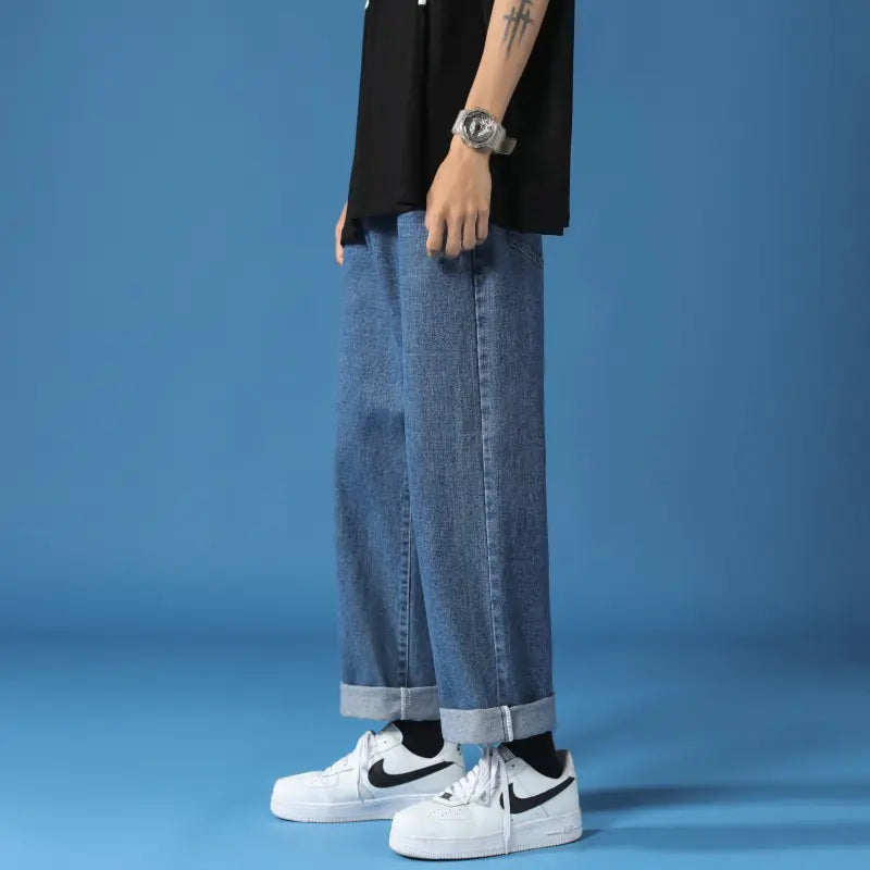 Men's Baggy Straight Jeans Trousers