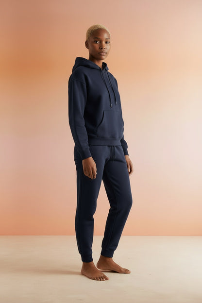 Model wearing babyhealthy Unisex Hoodies Tracksuit Sweatsuits Sweatshirt and Sweatpant for Women men 2 piece sets Pullover Sweater