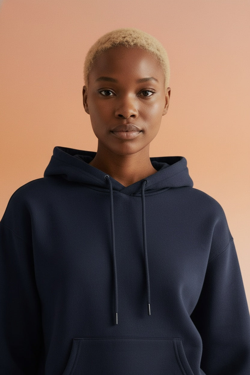 Close-up of the model wearing babyhealthy Unisex Hoodies Tracksuit Sweatsuits Sweatshirt and Sweatpant for Women men 2 piece sets Pullover Sweater