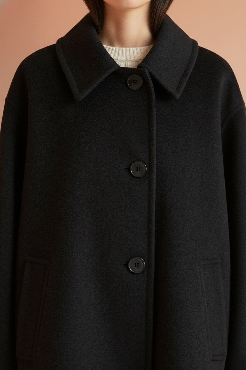 Detail shot of Winter Wool Coat